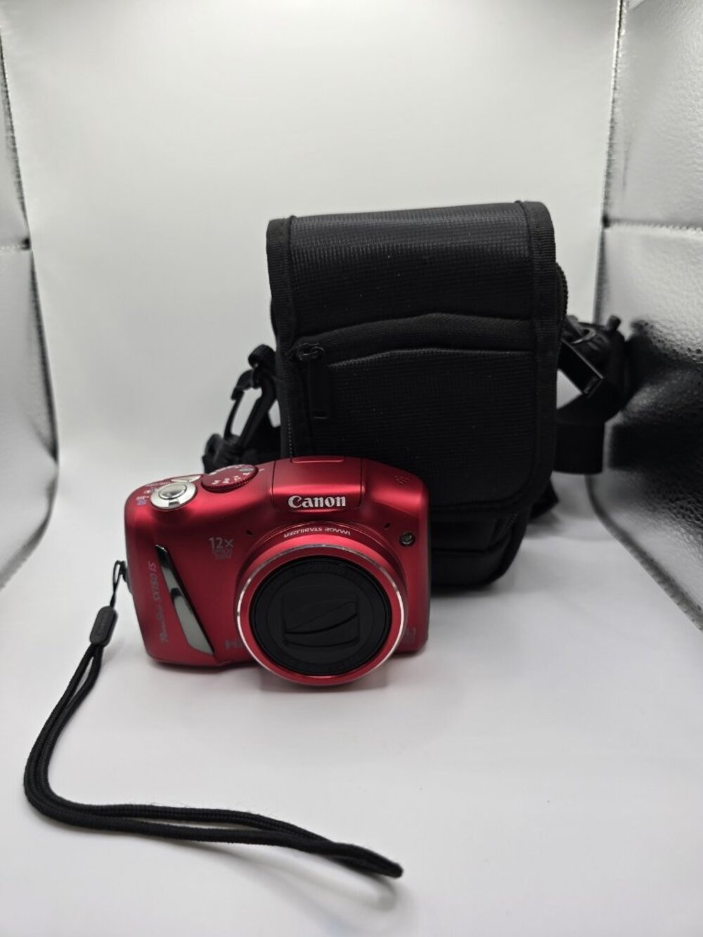 Canon PowerShot SX150 IS 14.1MP Digital Camera Red w/12x Zoom Bundle Tested